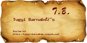 Tugyi Barnabás névjegykártya